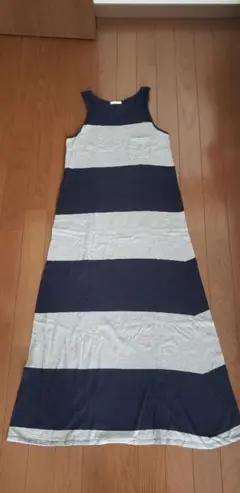 GU ストライプ ノースリーブ ロングワンピース M