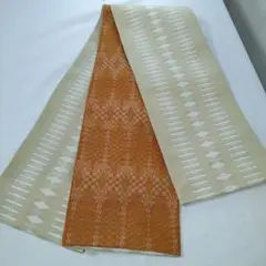 ベージュと黄土色の小袋帯　サマーセール中