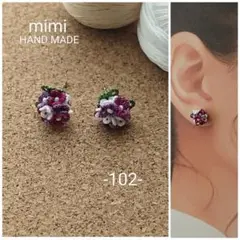 (102)タティングレース ピアス＊ハンドメイド＊