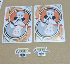 冨樫義博展　ハンターハンター　ビスケ　トランプ　フレークシール　4枚