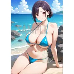 高画質 A4 ビキニ ナチュラル黒髪ロング ランジェリー 谷間 Y5803_14
