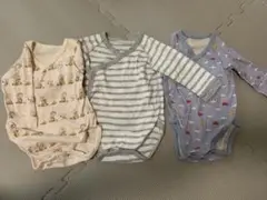 ユニクロ　前開き　長袖ボディスーツ肌着3点