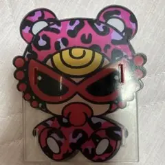 ヒスミニピンクヒョウ柄クマ アクリルペン立て！新品未使用♪