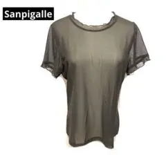 （Sanpigalle）シースルトップス　シアー　レース　透け感　伸縮性あり