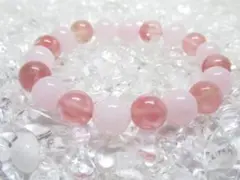 ★【ローズクオーツ×チェリークオーツ】ブレスレット パワーストーン
