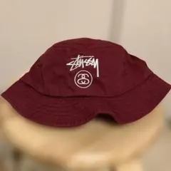 Stussy ステューシー　バケットハット シャネルロゴ　ワインレッド