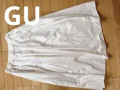 美品 GU レディース フレアスカート M ホワイト