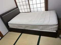 【引取限定】【大阪府大東市】セミダブルベッド 引き出し付き ダークブラウン