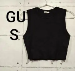 GU ジーユー トップス ベスト ブラック S ショート丈