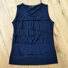 黒 フリルデザイン タンクトップ Mサイズ