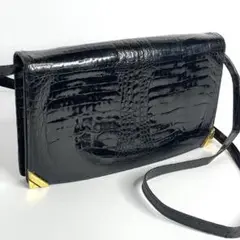 コンテス comtesse 西ドイツ クロコダイル シャイニー ショルダーバッグ