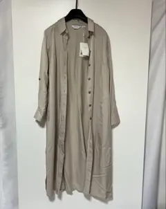 【新品未使用】セラフィン　長袖　シャツワンピース とろみ素材　Lサイズ