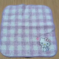 ハローキティ チェック柄タオルハンカチ2枚セット
