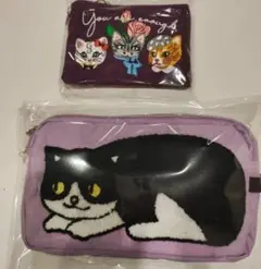 新品ネコポーチとネコリール付きパスケース