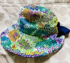 美品◆カオリノモリ/帽子/コットン/ハット/キャペリン/リボン/56〜58cm