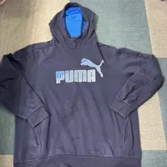 PUMA ネイビー フード付きパーカー XXL 217