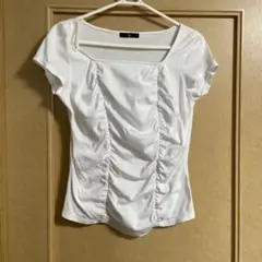 ベルメゾン　ギャザー入り 半袖トップス　M