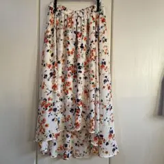 ハッシュアッシュ　スカート 花柄 ホワイト