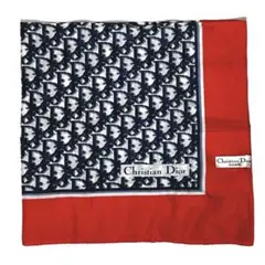 【美品】 Dior トロッター シルクスカーフ シルク お洒落 レッド 赤