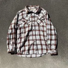 L.L.Bean 長袖ネルシャツ 茶色と青