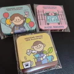 AMAZING COFFEE 10周年　缶バッジ　アメコ　NAGOYA
