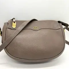 希少 ✨ オールドGUCCI ショルダーバッグ グレー オールレザー
