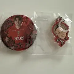 浦和レッズ 松尾佑介　缶バッジ　めじるしキーホルダー　ガチャ