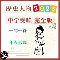 【No.14】歴史人物一問一答2025★角川まんが『日本の歴史』対応★中学受験