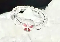 桜刻印水晶のミニブレスレット ハンドメイド 小さめサイズ