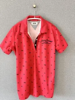 【美品】Kolwin 赤 ドット柄 ポロシャツ L