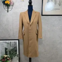 美品 メンズ ロングチェスターコート Sサイズ ベージュ