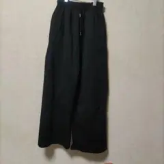 黒 ワイドパンツ ブラック スウェット ジャージ トラックパンツ