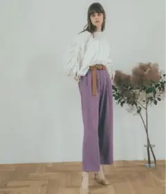 【CLANE】BASIC TUCK PANTS パープル