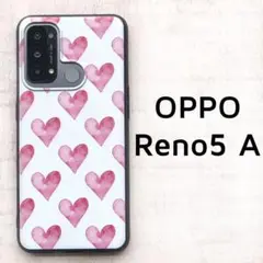 OPPO Reno5A ケース レッド ハート カバー オッポリノ