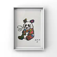 原画 手描き 高級感 一点物 『ファンシーなパンダの休憩』