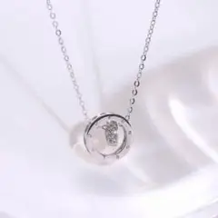 CZハートリングシルバーレディースネックレス