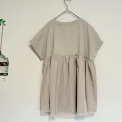 hk works london/ バックチュール フレンチスリーブ カットソー