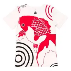 【8/31までセール中】くろちく　kurofuneTシャツ　金魚　L 白
