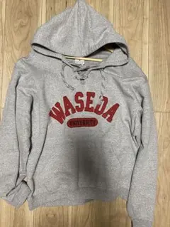 早稲田大学 創立記念 USA製 パーカー　 サイズM グレー