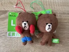 LINE ブラウン ストラップ 2体セット