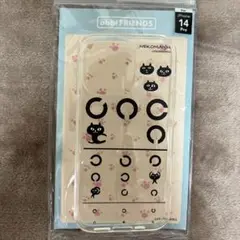 【新品】ネコマンジュウ柄 視力検査表風 iPhone14pro用 スマホケース