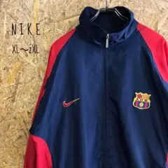 ナイキ☆スウッシュ 刺繍ロゴ ナイロンジャケット バルセロナ サッカー XL
