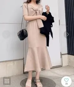 rienda 2wayBACKタイショートSLVknitマーメイドOP