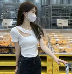 ダメージ　Tシャツ　レディース　訳あり　白　フリーサイズ セクシー　大人