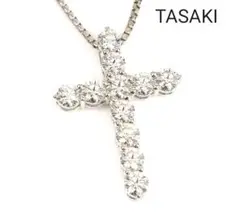 g1409 タサキ Pt900 Pt850 2.32ct ダイヤクロスネックレス
