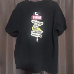 CHUMS チャムス　バックプリントTシャツ 黒　L