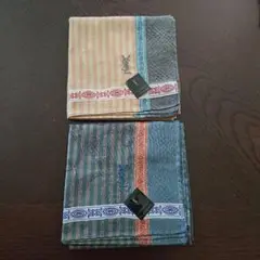 YSL ストライプデザイン ハンカチ 2枚セット