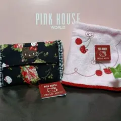 PINK HOUSE　 HELLO KITTY ハンカチ　ティッシュカバーセット