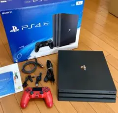 【中古】PS4 Pro 本体(SSD 1TB換装) 純正 コントローラー
