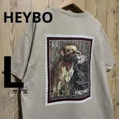 HEYBO 猟犬 切手デザイン バックプリント ベージュ Lサイズ